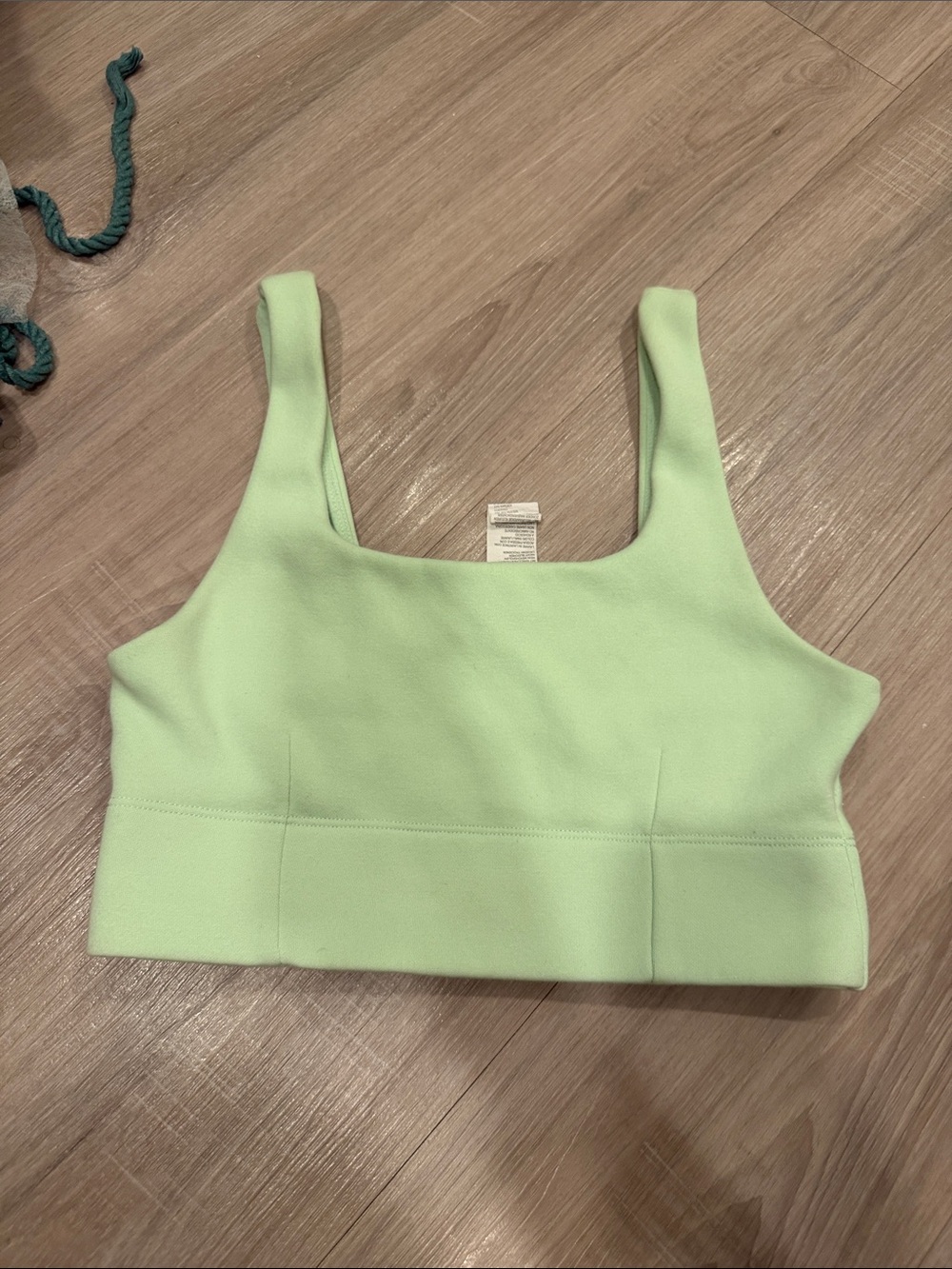 Fabletics Pale Green Square-Neck Crop Tank